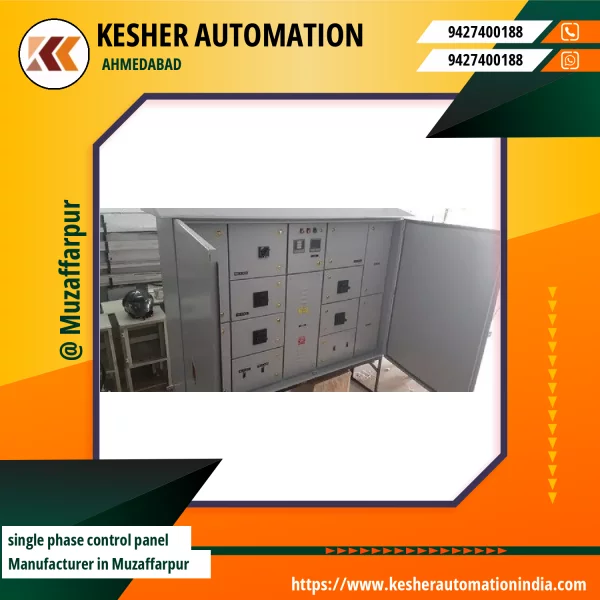 Single Phase Control Panel Installed In Industrial Setup