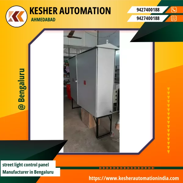 Street Light Control Panel Installed On Urban Pole With Wiring Visible