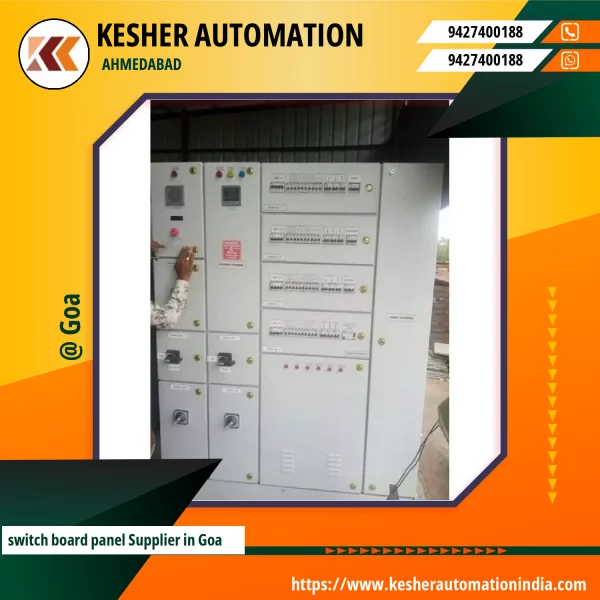 Switch Board Panel Setup Showing Electrical Connections And Components