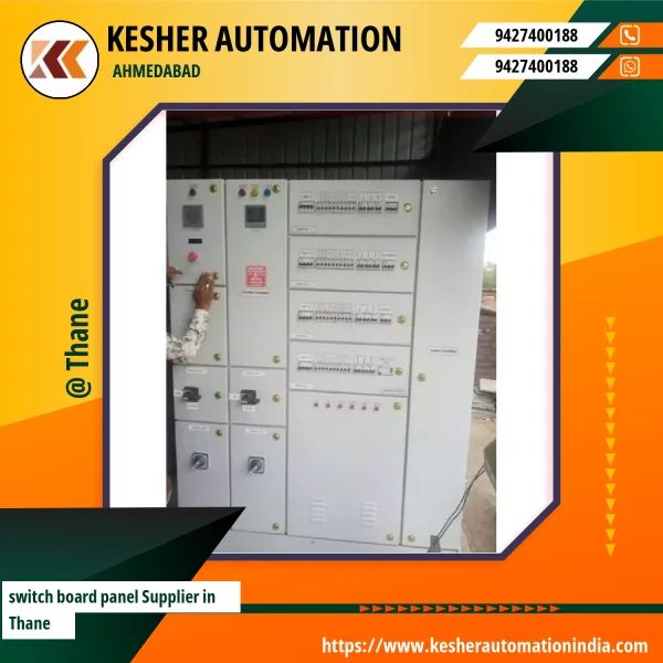 Industrial Switch Board Panel Showing Multiple Circuit Breakers And Control Switches