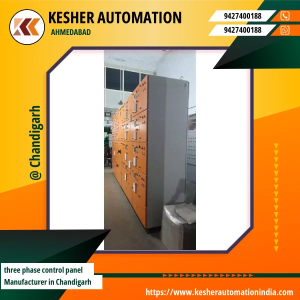 Three Phase Control Panel Showing Electrical Components And Wiring