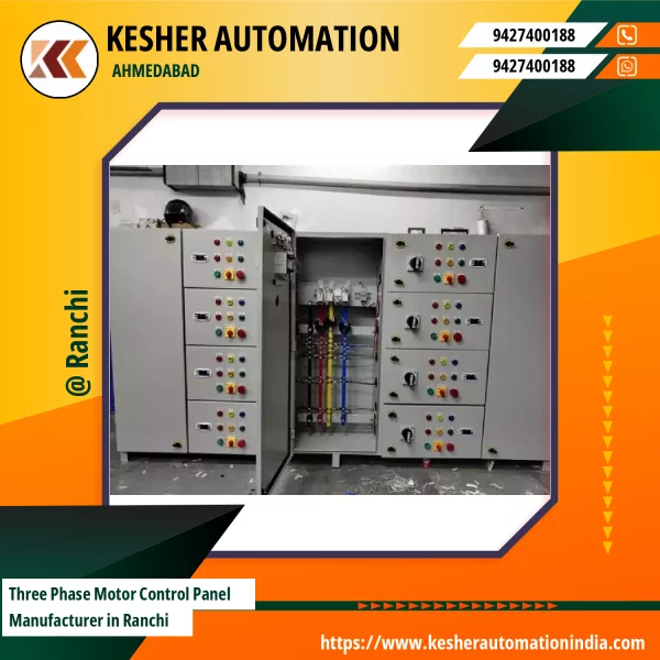 Three Phase Motor Control Panel Installed On Industrial Site