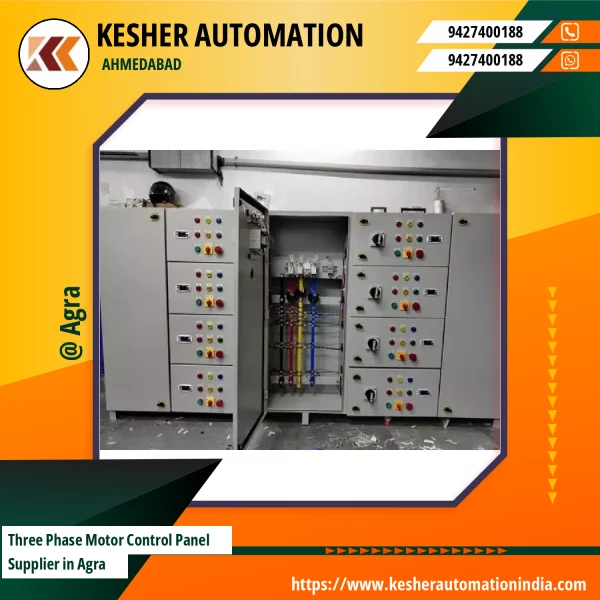 Three Phase Motor Control Panel Showing Switches And Wiring