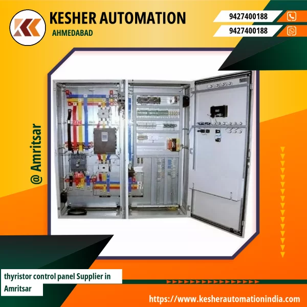 Thyristor Control Panel With Electrical Components Mounted Inside Metal Enclosure