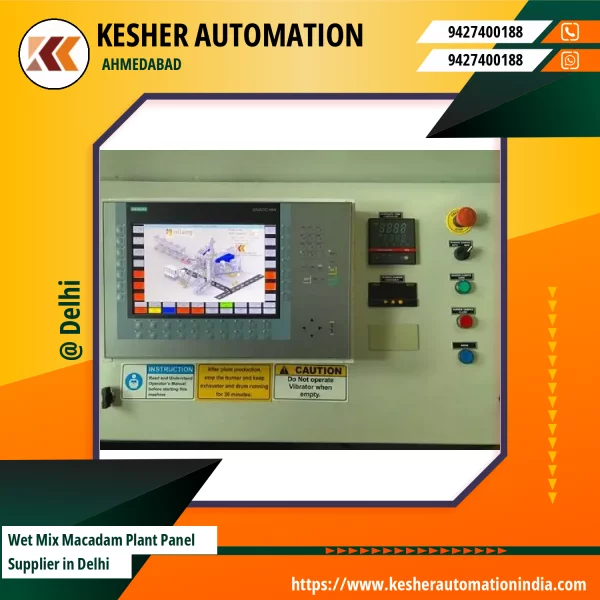 Wet Mix Macadam Plant Electrical Control Panel Installed At Construction Site