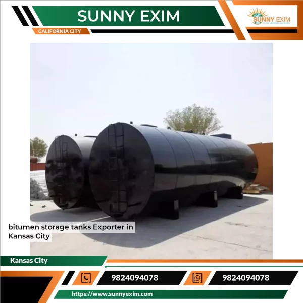 Large Industrial Bitumen Storage Tank Installed Outdoors