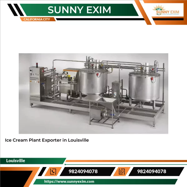 Ice Cream Plant Machinery Setup With Mixing Tanks And Freezing Units