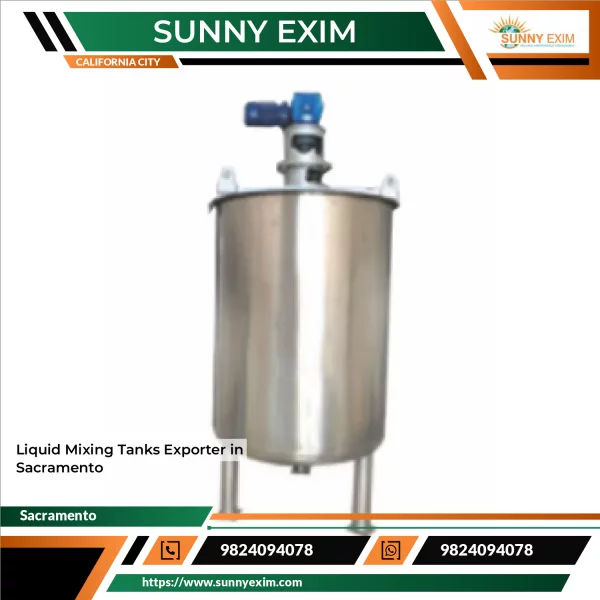 Liquid Mixing Tank Made Of Stainless Steel With Agitator In An Industrial Setting