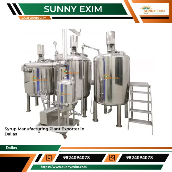 Syrup Manufacturing Plant Machinery Setup Showing Mixing Tanks And Filling Lines