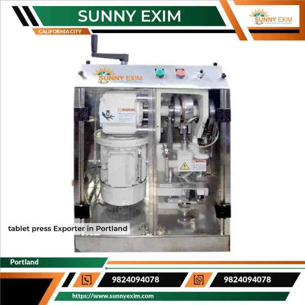 Tablet Press Machine Used In Pharmaceutical Manufacturing Showing Detailed Control Panel