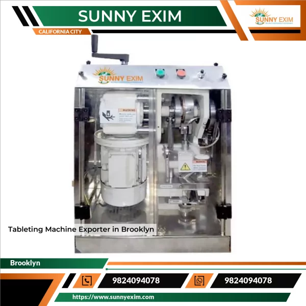 Tableting Machine Used In Pharmaceutical Manufacturing With Control Panel