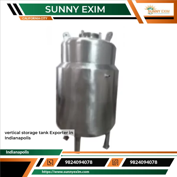 Large Vertical Storage Tank Made Of Stainless Steel For Industrial Use
