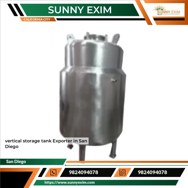Vertical Storage Tank Made Of Stainless Steel Designed For Industrial Liquid Storage