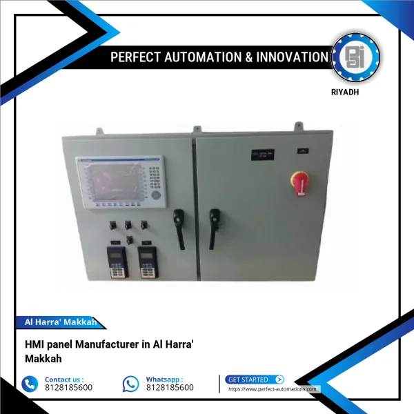 HMI Panel With Touchscreen Interface Used For Machine Control In An Industrial Setting