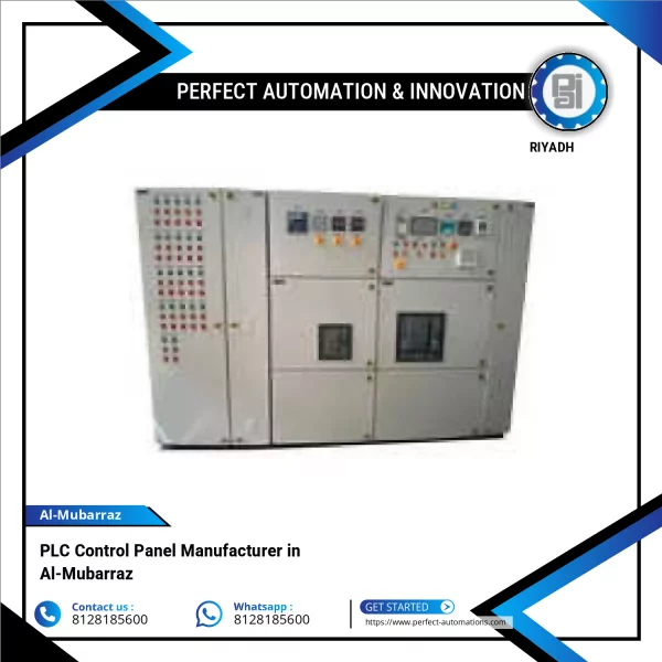 PLC Control Panel Showing Detailed Wiring Inside Metal Enclosure