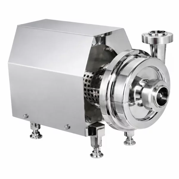 Stainless Steel Milk Transfer Pump Installed In Dairy Plant Piping System
