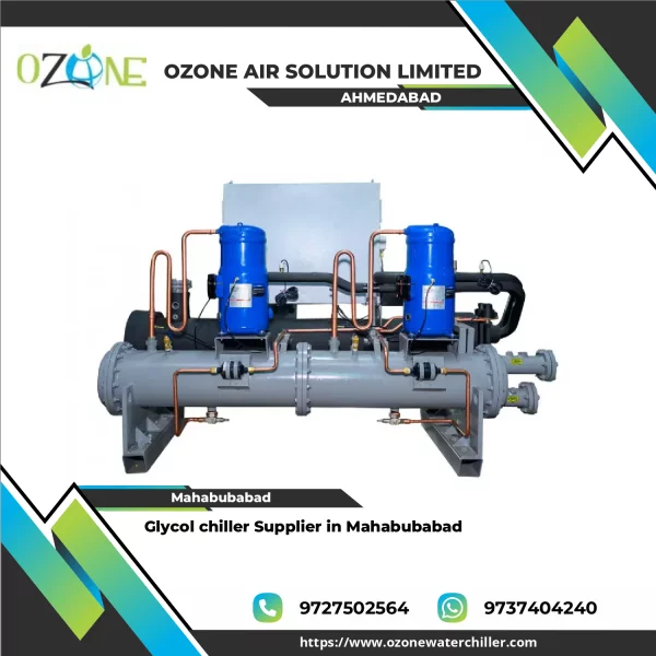 Industrial Glycol Chiller Unit Installed In Factory Setting