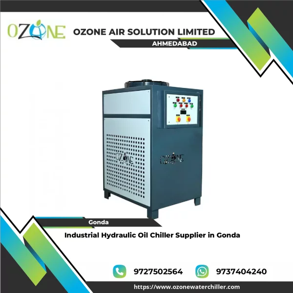 Industrial Hydraulic Oil Chiller Unit Installed In Factory Environment