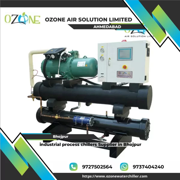 Industrial Process Chiller Unit Installed In Manufacturing Plant