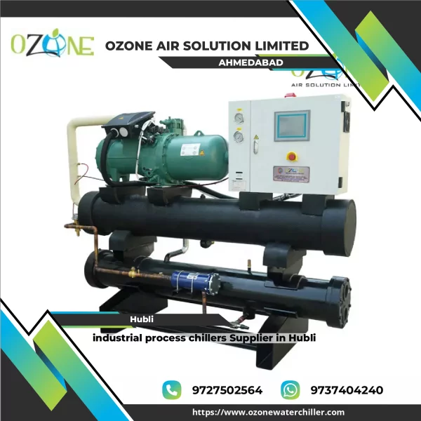 Industrial Process Chiller Unit Installed In Factory Environment