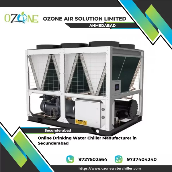 Online Drinking Water Chiller Installed At Commercial Site Showing Control Panel And Cooling Unit