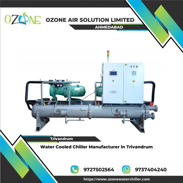 Water Cooled Chiller Unit Installed In An Industrial Setting