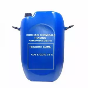 A Container Filled With AOS Liquid Chemical Used In Detergent Manufacturing