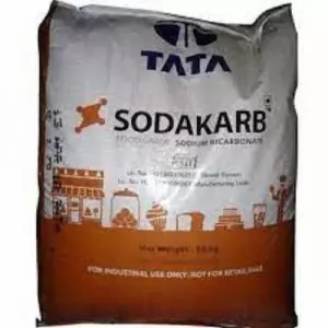 Bulk Bags Of White Sodium Bicarbonate Powder Stacked In Warehouse