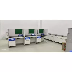 C Frame Mounted Work Bench With Integrated Utilities In Laboratory Setting