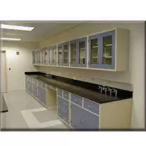 Lab Storage Cabinet With Corrosion Resistant Surface Installed In Laboratory Setting