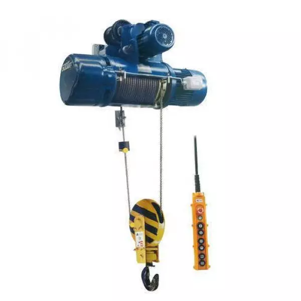 Double Beam EOT Crane Installed In An Industrial Site Showing Steel Beams And Hoist Mechanism