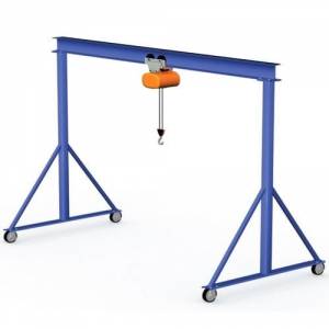 Portable Gantry Crane With Telescopic Boom In Industrial Site