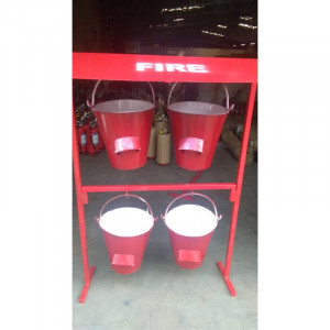 Fire Bucket Stand For 4 Buckets With Roof/Canopy