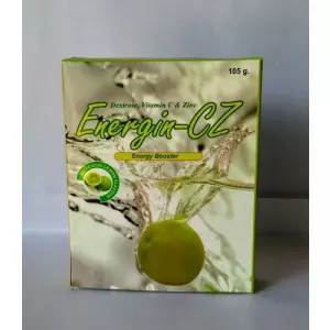 Lemon Flavored Energy Powder In Glass With Fresh Lemons Nearby
