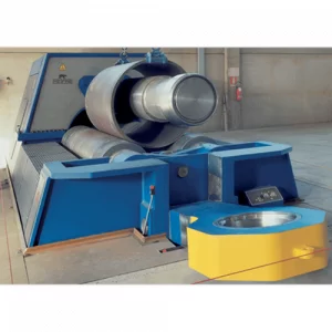 Double Pre Pinch Plate Bending Machine Showing Rollers Gripping Metal Plate