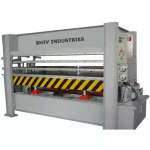 Hydraulic Cold Press Machine Operating In A Factory