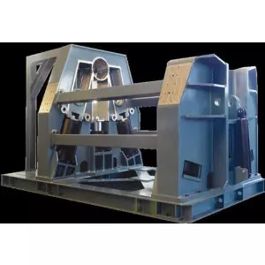 Pyramid Type Plate Bending Machine Showing Three Rollers Bending A Metal Plate