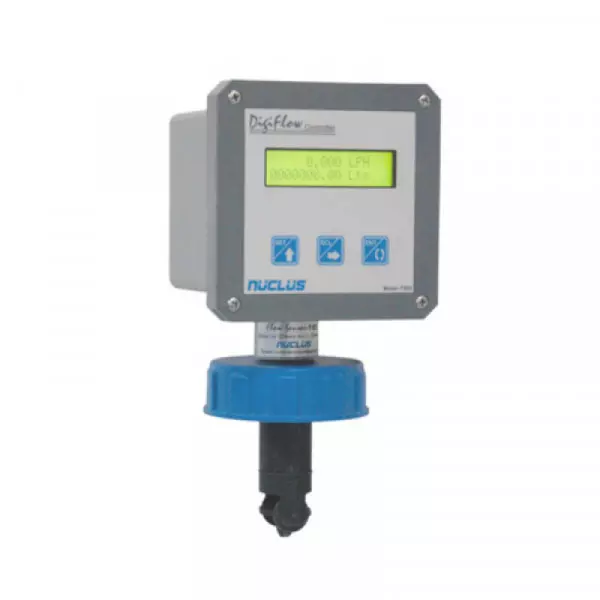 Digital Flow Meter Displaying Flow Rate
