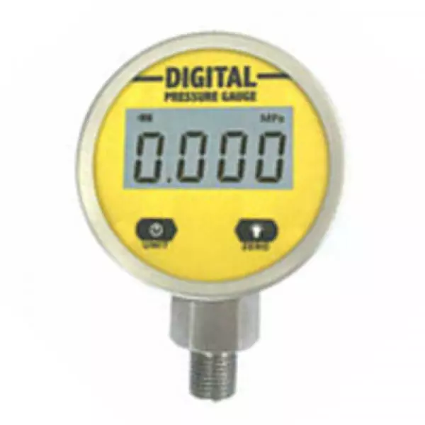 Digital Pressure Gauge Displaying Accurate Measurement In Industrial Setting