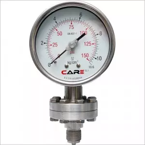 Sealed Type Pressure Gauge Showing Robust Construction For Industrial Use