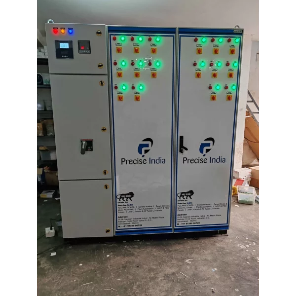 Automatic Power Factor Correction Panel Showing Electrical Components And Wiring