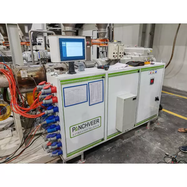 Extrusion Machine Electrical Control Panel Installed At An Industrial Site