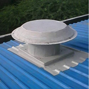 Axial Flow Fan Installed Inside Industrial Facility Showing Blades And Motor Housing