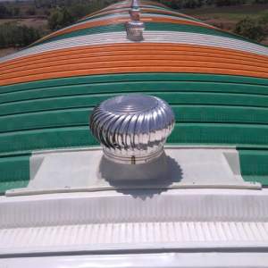 Eco Air Ventilator Installed On Factory Rooftop Showing Turbine Vents
