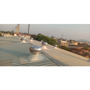 FRP Base Air Ventilator Installed On An Industrial Roof Showing Its Durable Fiberglass Reinforced Plastic Body