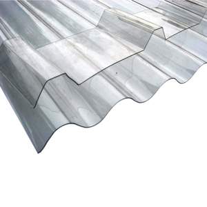 Stack Of Translucent Fiberglass Reinforced Plastic Sheets Used For Roofing