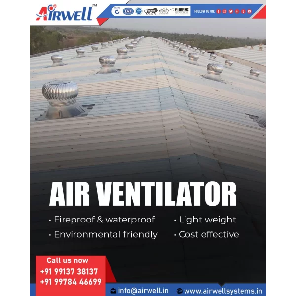 Powerless Roof Air Ventilator For Warehouse Ventilation In Puri