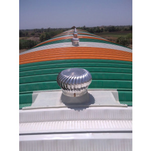 Stainless Steel Roof Ventilator Installed On Industrial Building