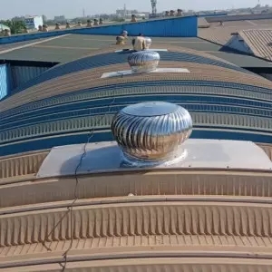 Industrial Wind Ventilator Installed On Rooftop Showing Blades Designed For Effective Airflow
