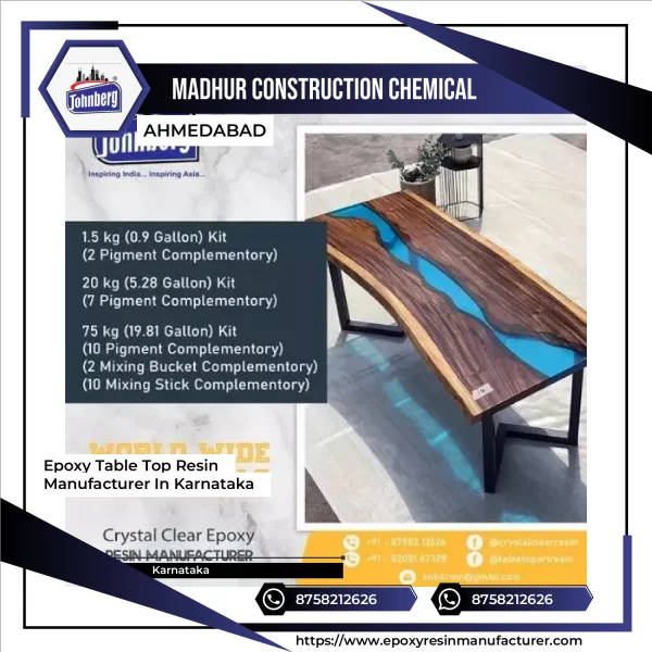 Epoxy Table Top Resin Manufacturer In Karnataka